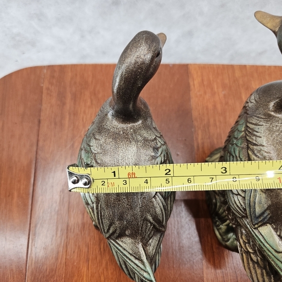 Duck Figurine Ceramic Handmade/Painted 5" & 4" Tall Vintage 1969 Male Female Set - Picture 10 of 13